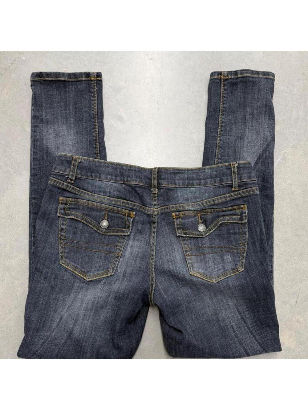 a.n.a. A New Approach Women’s Size 10 Dark Wash Skinny Jeans Distressed Knee